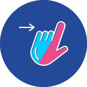 Flick Right on Swipe Right Gesture Scroll Movement vector
