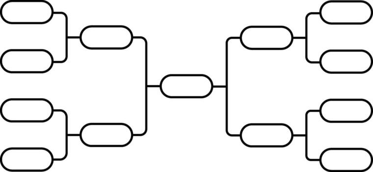 Bracket Diagram, A simple, visually appealing bracket diagram. Clean lines and symmetrical design. Perfect for presentations. vector