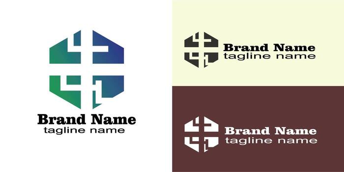 Modern Abstract Hexagon Tech Shape Logo vector