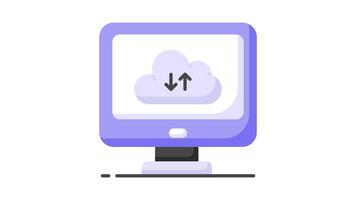 två pilar pekande motsatt riktning indikerar de synkronisering eller överföra av data mellan flera olika enheter eller platser.. video