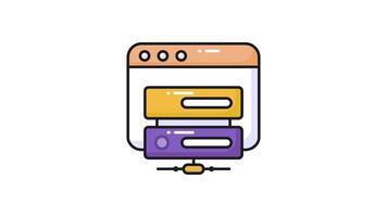 Web Page with data server denoting web hosting concept , web server icon. video