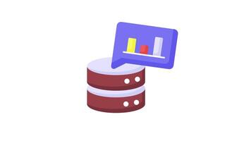 bar Diagram med databas som visar begrepp av databas analys, premie ikon. video
