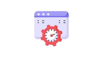 snelheidsmeter met webpagina aanduiding snelheid test ontwerp in modieus stijl. video