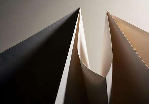 Minimalist paper fold background with soft shadows and clean lines, high-resolution abstract texture with crisp lighting and no human elements photo