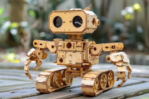 Futuristic space rover robot exploring mars alien terrain scientific research exploration photo