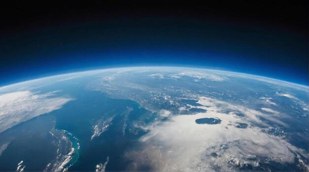 View space horizon of the Earth photo