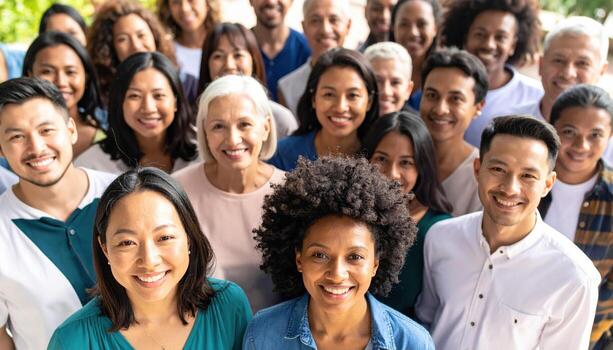 A group of people are smiling for the camera photo