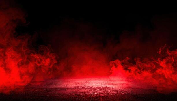 Dark and ominous backdrop with swirling red smoke creating eerie atmosphere, where shadows danced and air hung heavy with mystery and intrigue photo