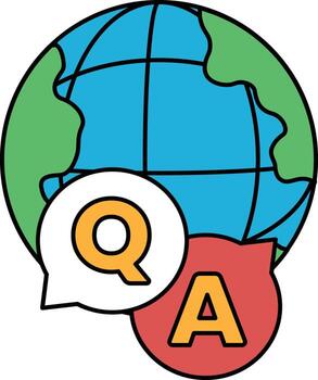 A globe with a Q and A on it vector