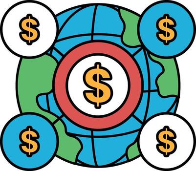 A black and white drawing of four different sized circles with the number 1 on vector