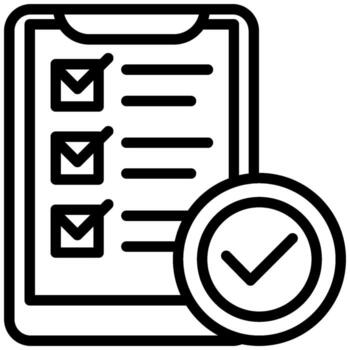 Checklist with tick illustrates task management and project completion vector