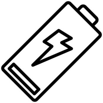 Charging Battery Outline icon, Black And White Outline Icon . vector