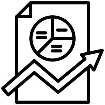 Data presentation showing increase with chart and upward arrow vector