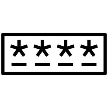 Password Input Field Outline icon, Black And White Outline Icon . vector