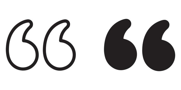 Elegant Black and White Quote Marks Simple, Stylish, and Versatile Design Elements for Graphic Design Projects vector