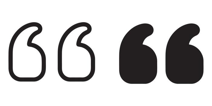 Elegant Black and White Quote Marks Stylish Design Elements for Text, Websites, and Graphic Design Projects vector