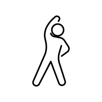 Exercise routine and fitness icon. Simple outline style. Stretching, physical, warm, activity, exercise, aerobic, gym, training concept. Thin line symbol. Isolated design vector