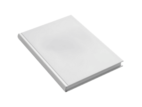 uma fechadas em branco branco capa dura livro com uma levemente angular Visão perfeito para Projeto maquetes e criativo projetos isolado em transparente fundo png
