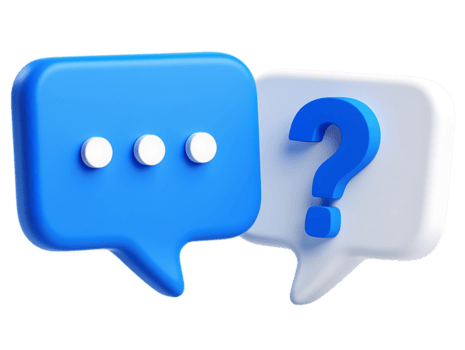 zwei 3d Rede Luftblasen einer mit drei Punkte Anzeige Tippen und Ein weiterer mit ein groß Blau Frage Kennzeichen isoliert auf transparent Hintergrund png