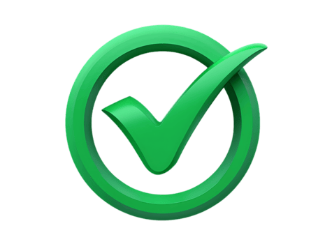 un' vivace verde 3d segno di spunta simbolo chiuso entro un' circolare schema significare completamento e successo isolato su trasparente sfondo png