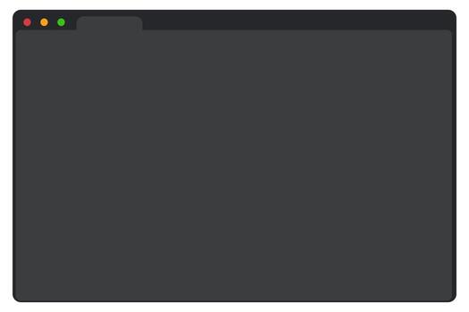 Web browser mockup window in dark mode modern simple line. web interface blank. Frame screen webpage ui template, interface bar. vector