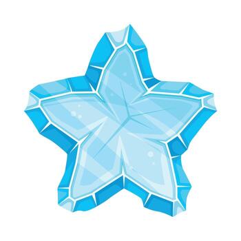 azul estrella hielo conformado elemento para juego y web diseño ilustración vector