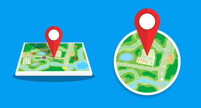 Maps with location markers vector