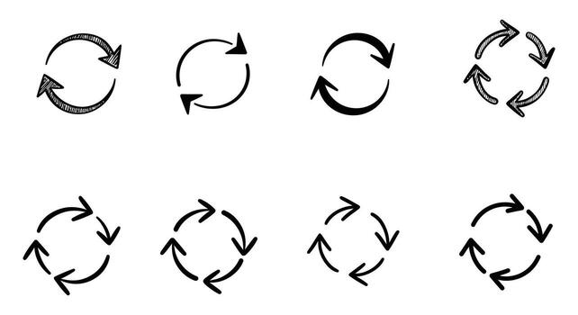 A set of arrows that are moving in different directions vector