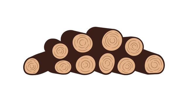 Logs stacked on top of each other on a white background vector