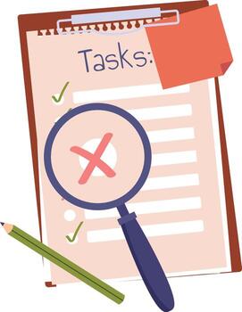 tableta con Tareas sábana ilustración vector