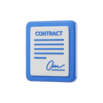 blå kontrakt dokumentera med signatur på transparent bakgrund i 3d tolkning png