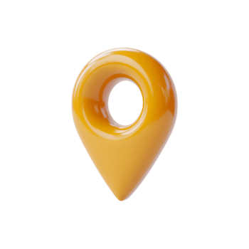 lucido giallo carta geografica pointer perno 3d rendere Posizione icona su trasparente sfondo png