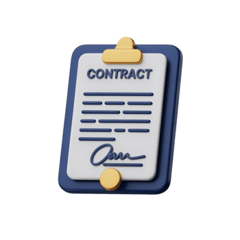 contrarre documento illustrazione su appunti con firma, 3d interpretazione su trasparente sfondo png