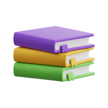 apilar de Tres vistoso libros con marcador en transparente fondo, 3d hacer png