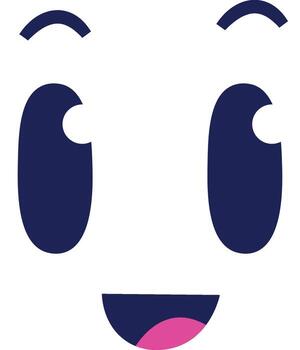 Childish Abstract Face with Happy Expression vector