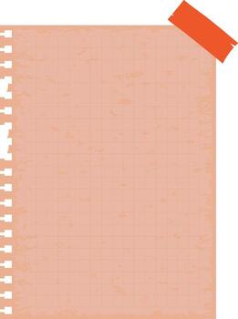 grunge textura cuaderno sábana con pegatina vector