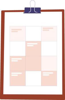 Schedule Paper Sheet On Tablet vector