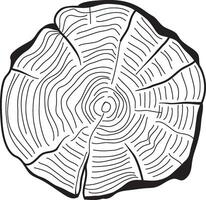 Wood Circle Lines Texture Doodle vector