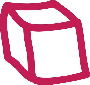 Doodle Lined Cube vector
