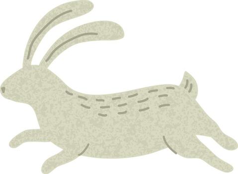 Running Rabbit With Grainy Texture vector