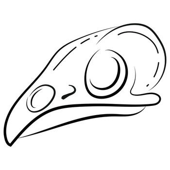 bird skull icon in line art style drawn with various outlines, suitable for gothic or Halloween designs vector
