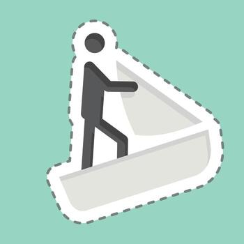 pegatina línea cortar base de datos. relacionado a aventuras símbolo. diseño editable vector