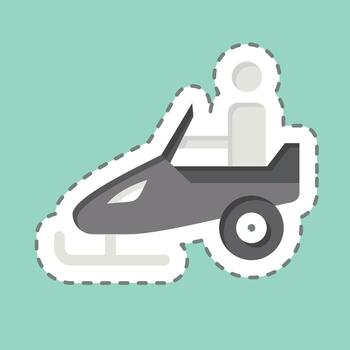 Sticker line cut Snowmobiling. related to Adventure symbol. design editable vector