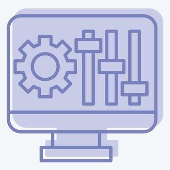 Icon Configuration. related to Printing symbol. two tone style. design editable vector