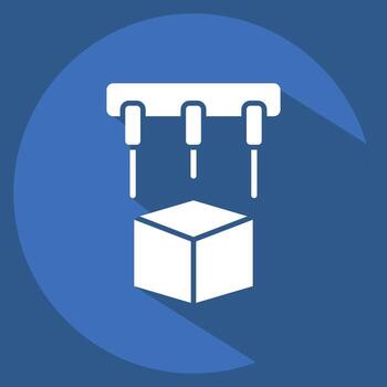 Icon Printing. related to Printing symbol. long shadow style. design editable vector