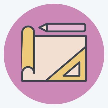 Icon Sketching. related to Printing symbol. color mate style. design editable vector