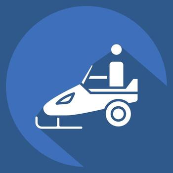 Icon Snowmobiling. related to Adventure symbol. long shadow style. design editable vector