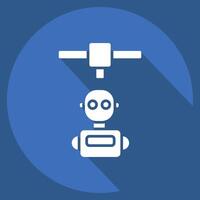 icono robótica relacionado a impresión símbolo. largo sombra estilo. diseño editable vector
