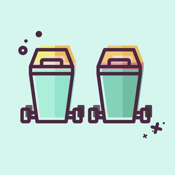 Icon Waste Sorting. related to Green House symbol. MBE style. design editable vector