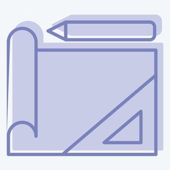 icono dibujando relacionado a impresión símbolo. dos tono estilo. diseño editable vector